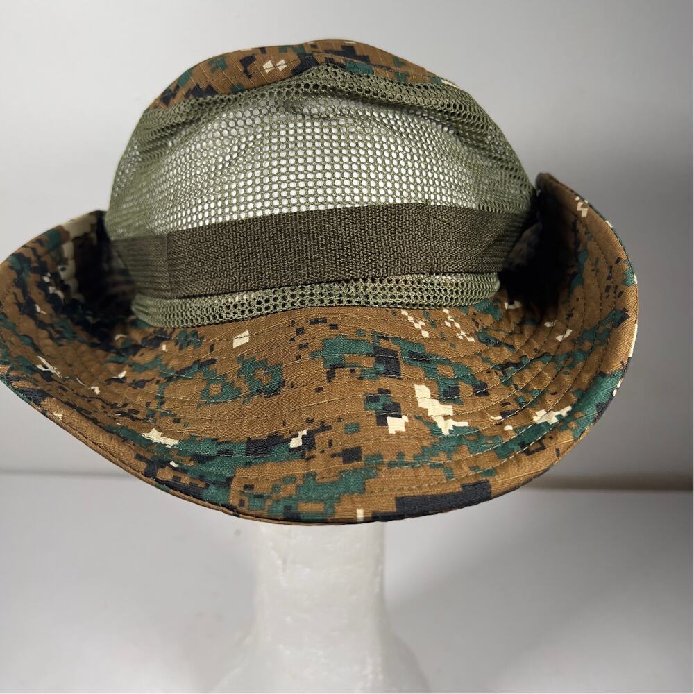 Safari Wide Brim Mesh Camo Pixelated Hat Hunting Camping One Size Fits Most